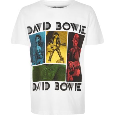 Boys white David Bowie print t-shirt
